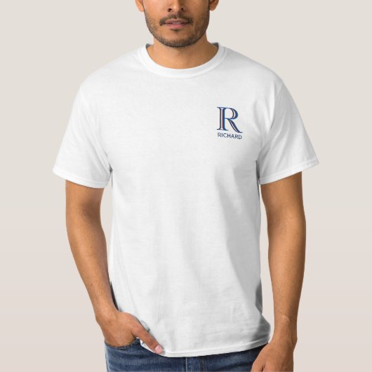 T-shirt Nom du monogramme de la valeur de trois couleurs p (Devant)