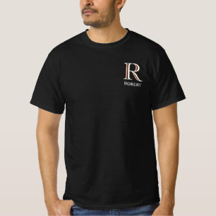 T-shirt Nom du monogramme de la valeur de trois couleurs p
