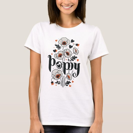 T-shirt Nom du pavot 1 (Devant)
