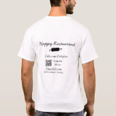 T-shirt Nom du restaurant scan QR menu ajouter les coordon (Dos)