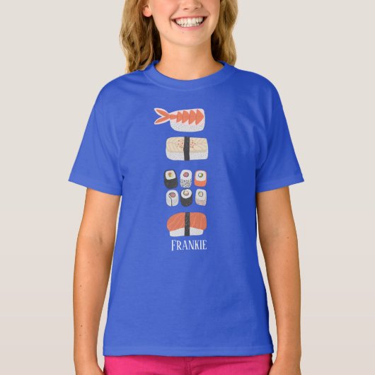 T-shirt Nom du rouleau Sushi Nigiri Sashimi Maki (Devant)