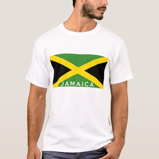 T-shirt nom du texte du drapeau de la Jamaïque (Devant)