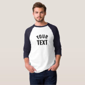 T-shirt Nom du texte Mens Basic 3/4 Sleeve Raglan White/Na (Devant entier)