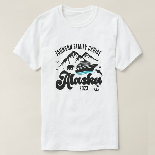 T-shirt Nom et année personnalisés Alaska Cruise (Design devant)