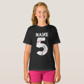 T-shirt Nom et numéro 5 Baseball, Baseball Team (Devant entier)