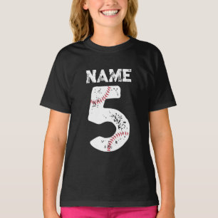 T-shirt Nom et numéro 5 Baseball, Baseball Team