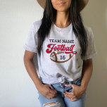 T-shirt Nom et numéro du joueur de football personnalisé r<br><div class="desc">T-Shirt de football avant et arrière personnalisées - illustré dans Athletic Grey Design comprend le texte du script "Football" avec le texte qui peut être customisé pour le nom de l'équipe, le nom du joueur et le numéro de maillot. Les couleurs rouge, marron cuir et gris charbon de bois peuvent...</div>