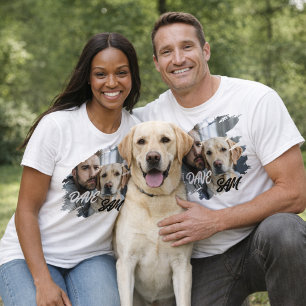 T-shirt Nom et photo de l'animal avec une typographie mode