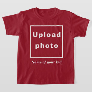 T-shirt Nom et photo de votre enfant sur Maroon Kids T-Shi
