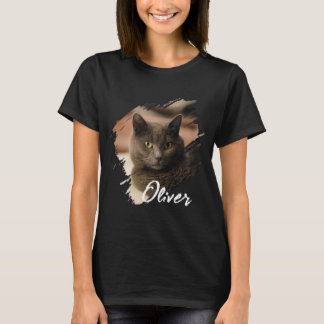 T-shirt Nom et photo personnalisés simples et modernes pou
