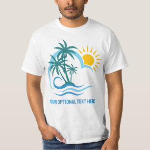 T-shirt Nom et texte personnalisés Îles tropicales