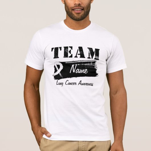 T-shirt Nom fait sur commande d'équipe - cancer de poumon (Devant)