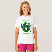 T-shirt Nom fait sur commande V18 de nombre de shamrock de (Devant entier)