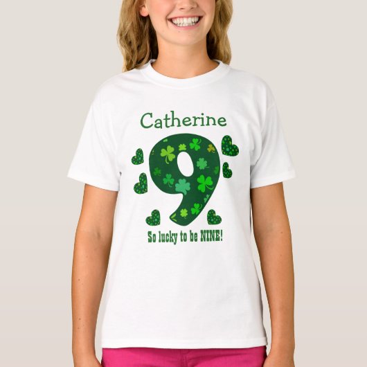 T-shirt Nom fait sur commande V22A de nombre de shamrock (Devant)