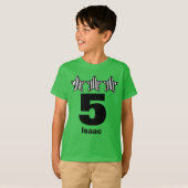 T-shirt Nom fait sur commande V25 de grand nombre de 5 (Devant entier)