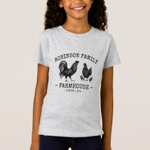 T-Shirt Nom Famille Ferme Hen Chicks Rooster