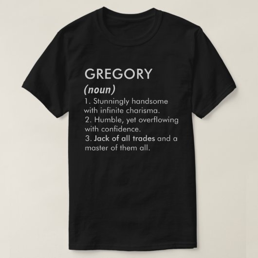 T-shirt Nom Gregory, Nom modifiable, Nom personnalisé (Design devant)