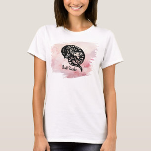 T-shirt Nom I Bite Bull Snake sur rose