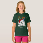 T-shirt Nom initial Famille de Noël correspondant (Devant entier)