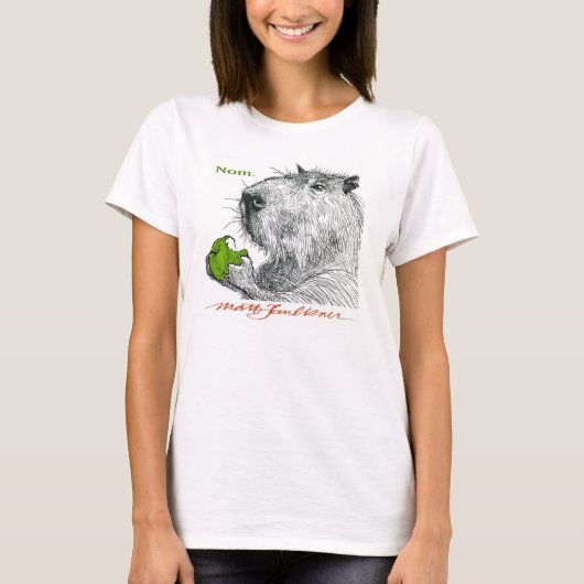 T-shirt "Nom." La pièce en t de la femme de Capybara (Devant)