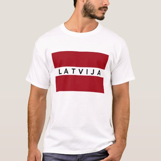 T-shirt Nom letton des textes de Latvija de pays de (Devant)