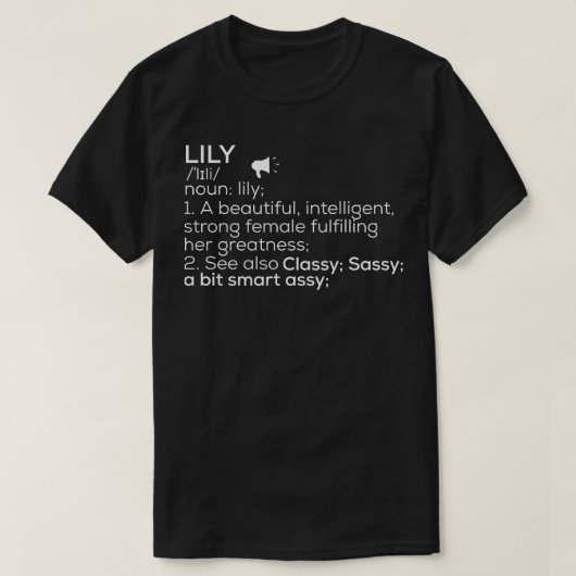T-shirt Nom Lily Définition Lily Nom Femme Lily Me (Design devant)