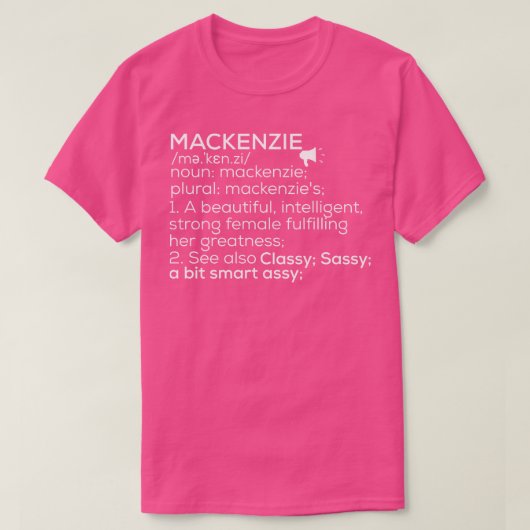 T-shirt Nom Mackenzie Définition de Mackenzie Fema (Design devant)
