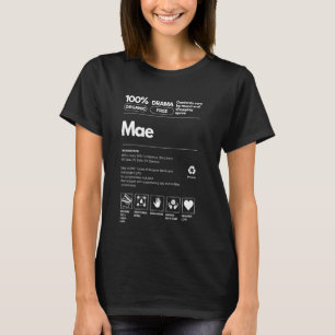 T-shirt Nom Mae tag Nom Sarcastique Nom Nutrition Fiches p