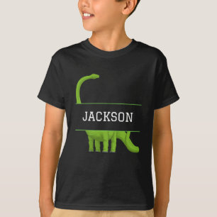 T-shirt Nom mignon Dinosaure Personnalisé Enfants Noir