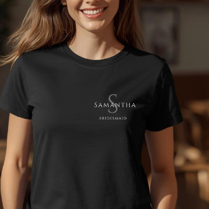 T-shirt Nom minimaliste de la servante de Bridesmaid et in