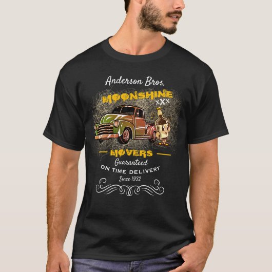 T-shirt Nom Moonshine Movers Chevy Pickup Bottle (Devant)