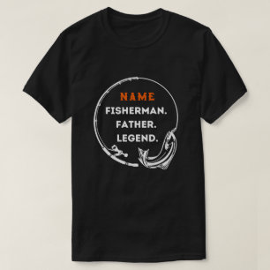 T-shirt Nom Pêcheur Père Légende Canne à Pêche Papa Cadeau