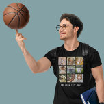 T-shirt Nom personnalisé 9 Collage photo<br><div class="desc">Votre t-shirt personnalisé comprend 9 photos et un modèle texte dans une police san-serif moderne - un top parfait pour toutes les occasions - des anniversaires et anniversaires,  à noël et mémoriaux.</div>