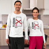 T-shirt Nom personnalisé Alabama Drapeau et Fleur d'État C