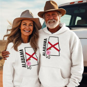 T-shirt Nom personnalisé Alabama Drapeau et Fleur d'État C