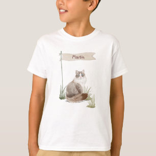 T-shirt Nom personnalisé Animal de chat de Sibérie