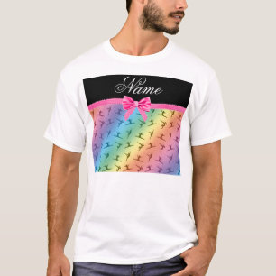 T-shirt Nom personnalisé arc-en-ciel gymnastique arc-en-ci