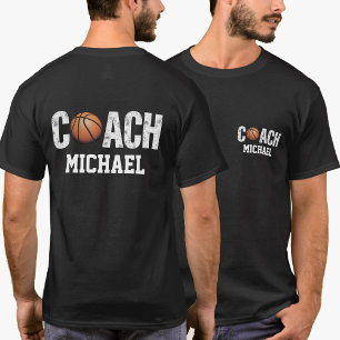 T-shirt Nom personnalisé Autocar de basket-ball arrière et