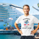 T-shirt Nom personnalisé Birthday Cruise Cocktail Ancre<br><div class="desc">Cette conception a été créée par art numérique. Vous pouvez modifier le style de cette chemise en choisissant Plus > sous l'option de style. Il peut être personnalisé en cliquant sur le bouton personnaliser et en modifiant la couleur, en ajoutant un nom, des initiales ou vos mots préférés. Contactez-moi à...</div>