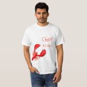 T-shirt Nom personnalisé blanc de homard rouge (Devant entier)