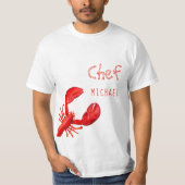 T-shirt Nom personnalisé blanc de homard rouge (Devant)
