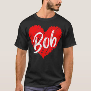 T-shirt Nom personnalisé Bob Heart I Love Bob Vintage Tan