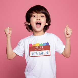 T-shirt Nom personnalisé Bonjour Mon nom Premier jour de l