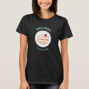 T-shirt Nom personnalisé Boulangerie Baker Pastry Shop Ca