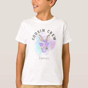 T-shirt Nom personnalisé Boy Cousin Crew Famille de Pâques