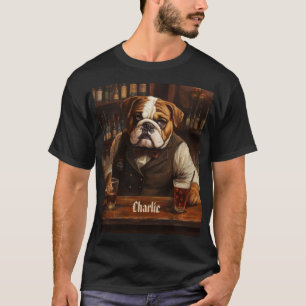 T-shirt Nom personnalisé Bulldog Bartender