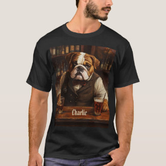 T-shirt Nom personnalisé Bulldog Bartender
