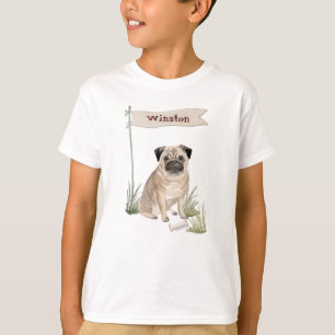 T-shirt Nom personnalisé Carlin animal de compagnie chien