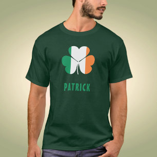 T-shirt Nom personnalisé Celtic Irlande Shamrock Drapeau i