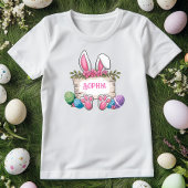 T-shirt Nom personnalisé Chemise de Pâques; Mignonne Lapin